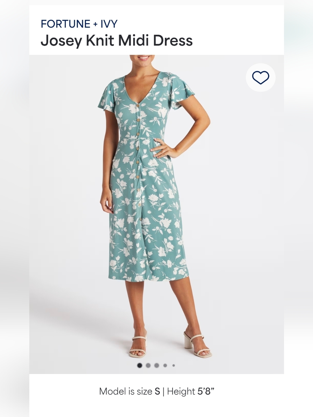 Fortune + Ivy Josey Knit Midi Dress in Seafoam Floral